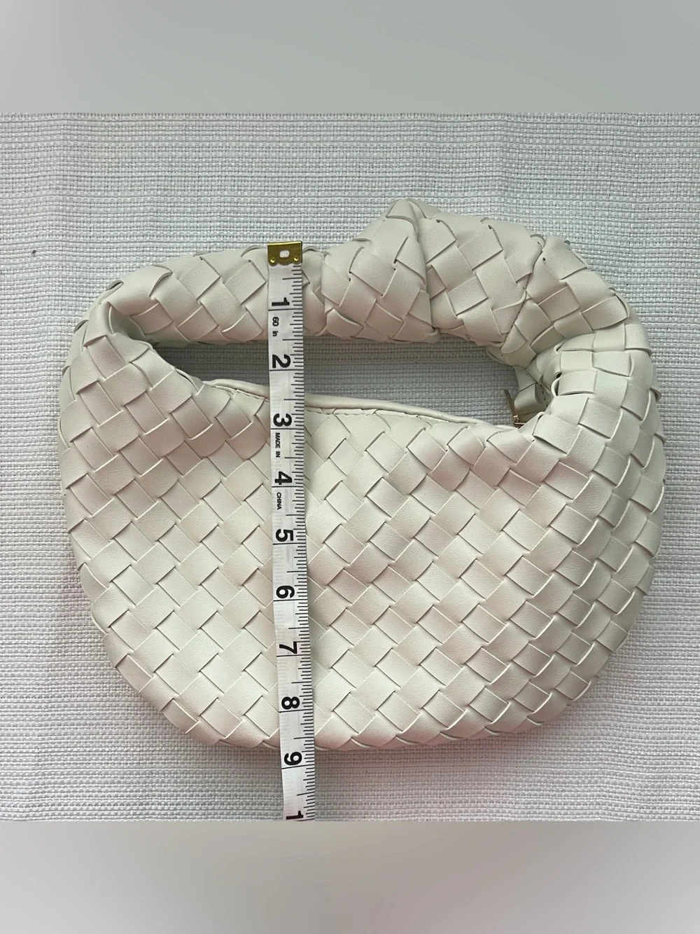 Urban Expressions Lizbeth Ivory Woven Knot Clutch Bag Jodie Inspired Handbag